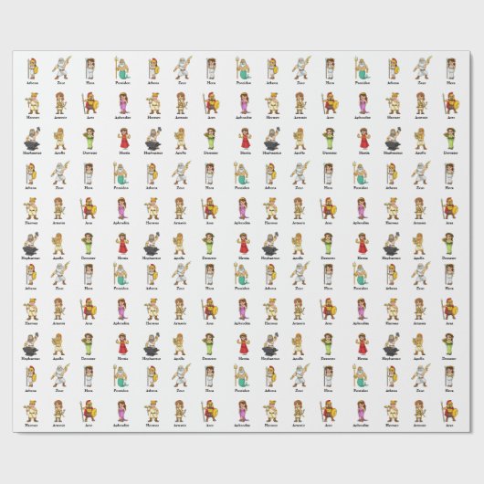 12 Götter von Olympus Geschenkpapier (Flach)