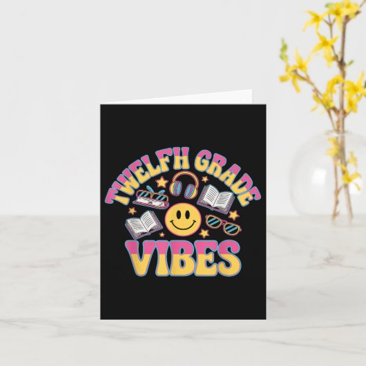 12. Grade Vibes Zwölfte Klasse Lehrer Kind zurück Karte (Gelbe Blume)
