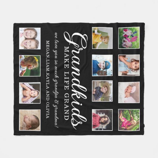 12 Großkinder der FotoCollage machen ein großartig Fleecedecke (Vorderseite (Horizontal))