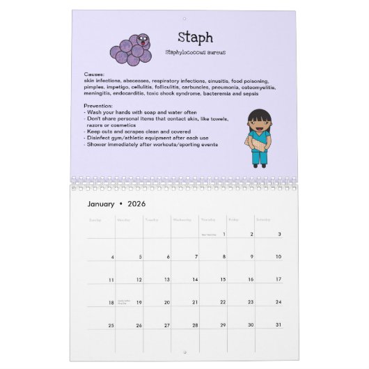 12 Gründe, Niedliches Keim zu waschen Kalender (Jan 2026)