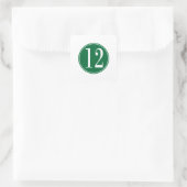 12 Grüner Kreis Quadratischer Aufkleber (Tasche)