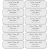 12 Guest Names Clear Address Labels (Vorderseite)