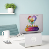 #12.Happy Diwali, das indische Lichtfestival Aufkleber (Laptop auf Schreibtisch)