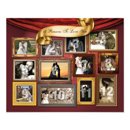 12 Hearts Wedding Poster Foto Erweiterung (Vorne)