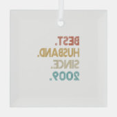 12. Hochzeit Jubiläum Geschenk Ihm - Bestes Eheman Ornament Aus Glas (Rückseite)