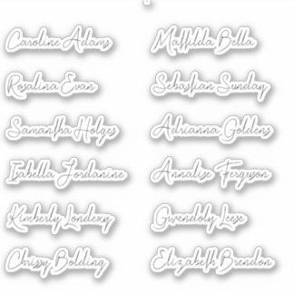 12 Hochzeitsgastnamen Kalligrafie Elegante Schrift Aufkleber