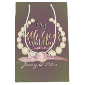 12. Hochzeitspearls auf Pflaume Moss Mittlere Geschenktüte (Vorderseite)