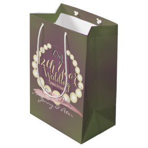 12. Hochzeitspearls auf Pflaume Moss Mittlere Geschenktüte