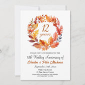 12. Hochzeitstag Herbst Blumengarten Einladung (Vorderseite)