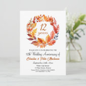 12. Hochzeitstag Herbst Blumengarten Einladung (Stehend Vorderseite)