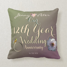 12. Hochzeitstag Jade und Zinnen Kissen