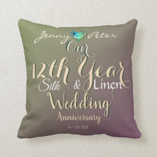 12. Hochzeitstag Kissen