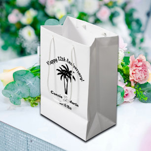 12. Hochzeitstag Palmwedel Mittlere Geschenktüte
