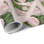 12. Hochzeitstag, Peony Blume Geschenkpapier (Rolleneckpunkt)