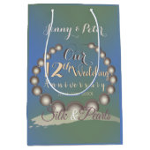 12. Hochzeitstag Schwarze Perlen Mittlere Geschenktüte (Vorderseite)