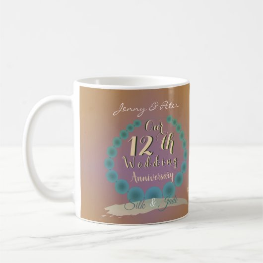12. Hochzeitstag Seide & Jade Kaffeetasse (Links)