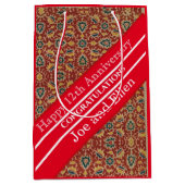 12. Hochzeitstag, Seidenjubiläum Mittlere Geschenktüte (Vorderseite)