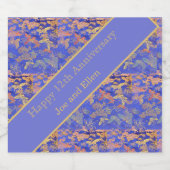 12. Hochzeitstag, Seidenjubiläum Schaumweinetikett (Einzelnes Label)