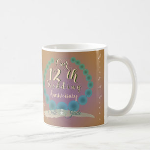 12. Hochzeitstag Silk & Jade Coffee Tasse