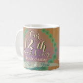 12. Hochzeitstag Silk & Jade Coffee Tasse (Vorderseite Links)