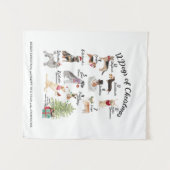 12 Hunde der Weihnachtsfeiertags-Hüte, Schals, Wandteppich (Vorderseite (Horizontal))