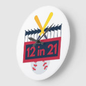 12 im 21 Baseball Große Wanduhr (Winkel)