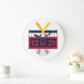 12 im 21 Baseball Große Wanduhr (Zuhause)