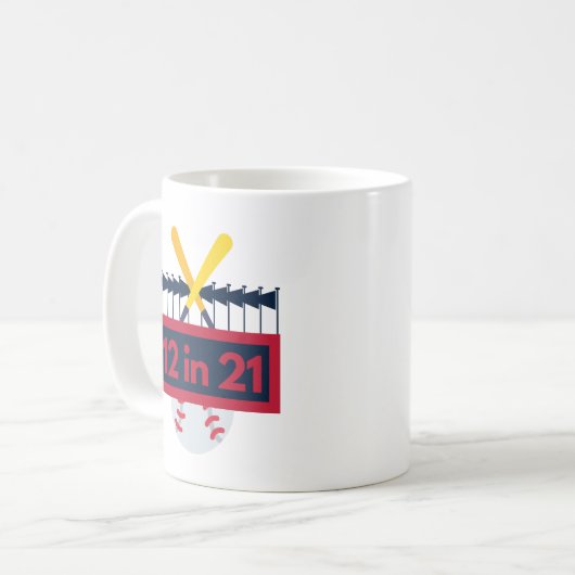 12 im 21 Baseball Kaffeetasse (Vorderseite Links)