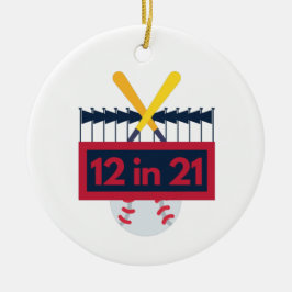 12 im 21 Baseball Keramik Ornament