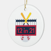 12 im 21 Baseball Keramik Ornament (Links)
