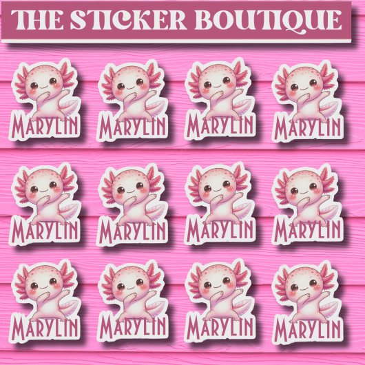 12 in einem Niedlichen Individuelle Name, der Axol Aufkleber