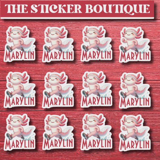 12 in einem Niedlichen Individuelle Name mit Axolo Aufkleber