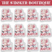 12 in einem Niedlichen Individuelle Name mit Axolo Aufkleber (Vorderseite)