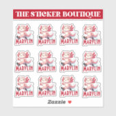 12 in einem Niedlichen Individuelle Name mit Axolo Aufkleber (Blatt)