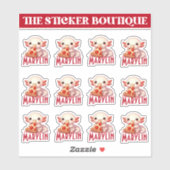 12 in einem Niedlichen Individuelle Name Pizza-Lov Aufkleber (Blatt)