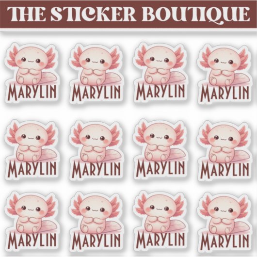 12 in einem Niedlichen Individuelle Name Sweet Axo Aufkleber (Vorderseite)