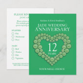 12. Jade Wedding Jubiläum grüne Mahlzeit Wahl Begleitkarte (Vorne/Hinten)