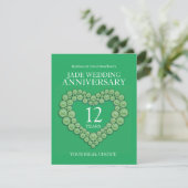 12. Jade Wedding Jubiläum grüne Mahlzeit Wahl Begleitkarte (Stehend Vorderseite)