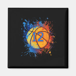 12 Jahre alt 12. Geburtstag Basketball Geschenk fü Magnet