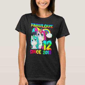 12 Jahre alt 12. Geburtstag Einhorn Girl Fabulous T-Shirt