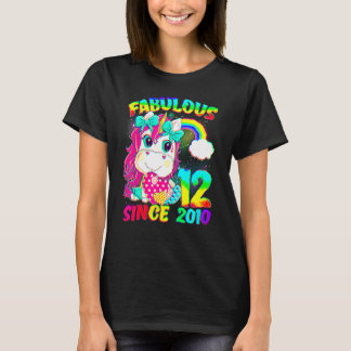 12 Jahre alt 12. Geburtstag Einhorn Girl Fabulous T-Shirt