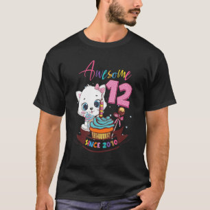 12 Jahre alt 12. Geburtstag Girls Cat Phantastisch T-Shirt