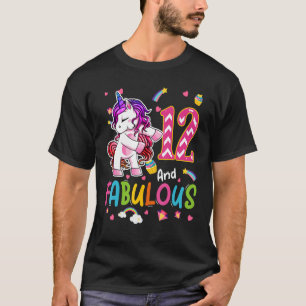 12 Jahre alt 12 und vorzügliche Einhorn-Rainbow-Ge T-Shirt