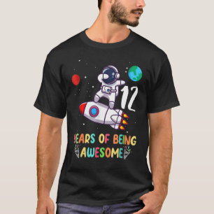 12 Jahre alt Geburtstag Junge Astronauten Raum 12. T-Shirt
