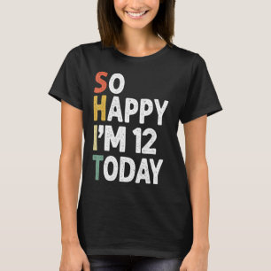 12 Jahre alt Geburtstag Vintag so glücklich im 12 T-Shirt