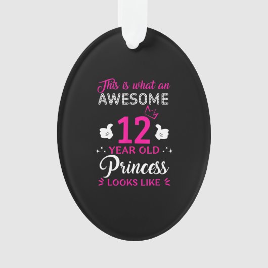 12 Jahre alt Geburtstagsgeschenk für Prinzessin Ornament (Vorderseite)