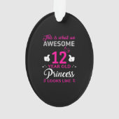 12 Jahre alt Geburtstagsgeschenk für Prinzessin Ornament (Rückseite)
