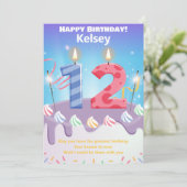 12 Jahre alt Happy Birthday card personalisiert (Stehend Vorderseite)