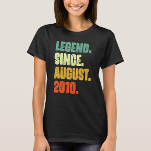 12 Jahre alte Legende seit August 2010. Geburtstag T-Shirt