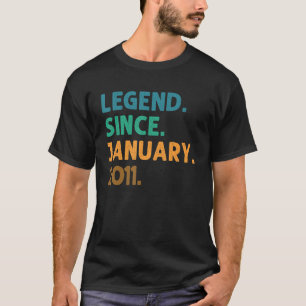 12 Jahre alte Legende Seit Januar 2011 12. Geburts T-Shirt